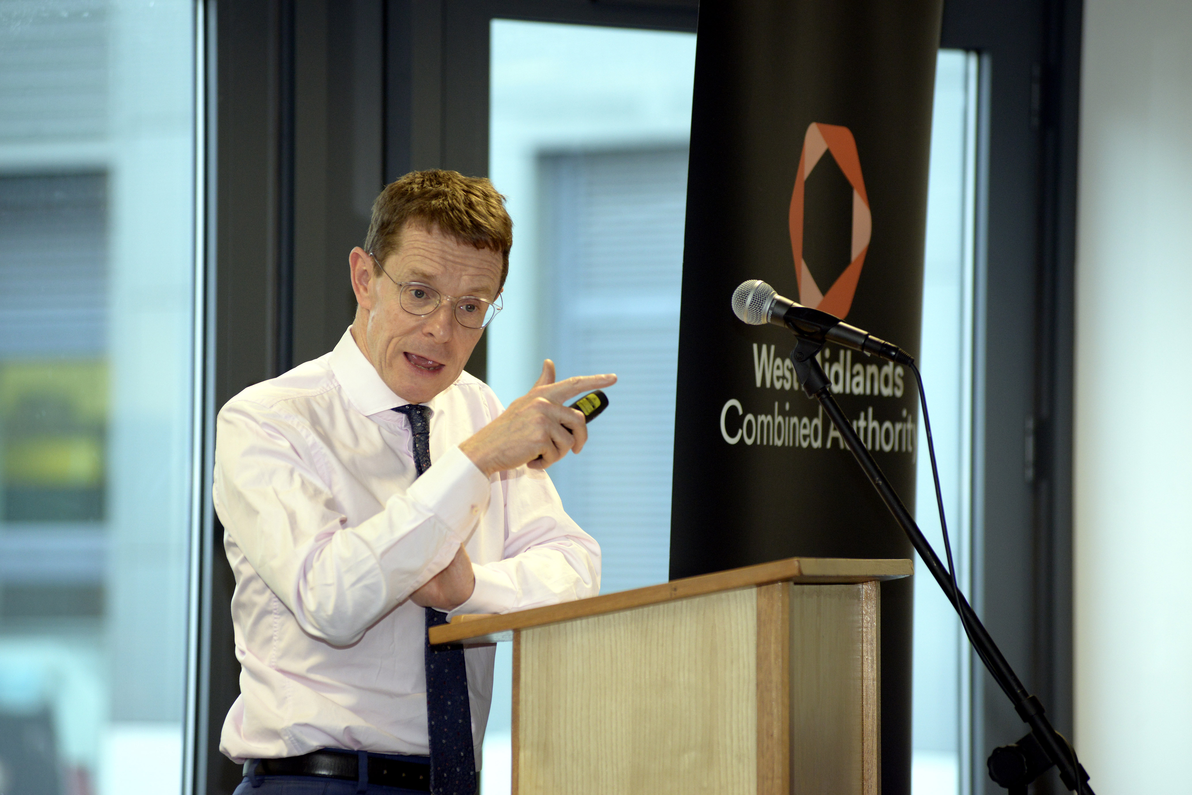 Photo of Mayor Andy Street at lectern