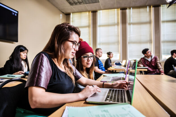 female students at Cisco Networking Academy